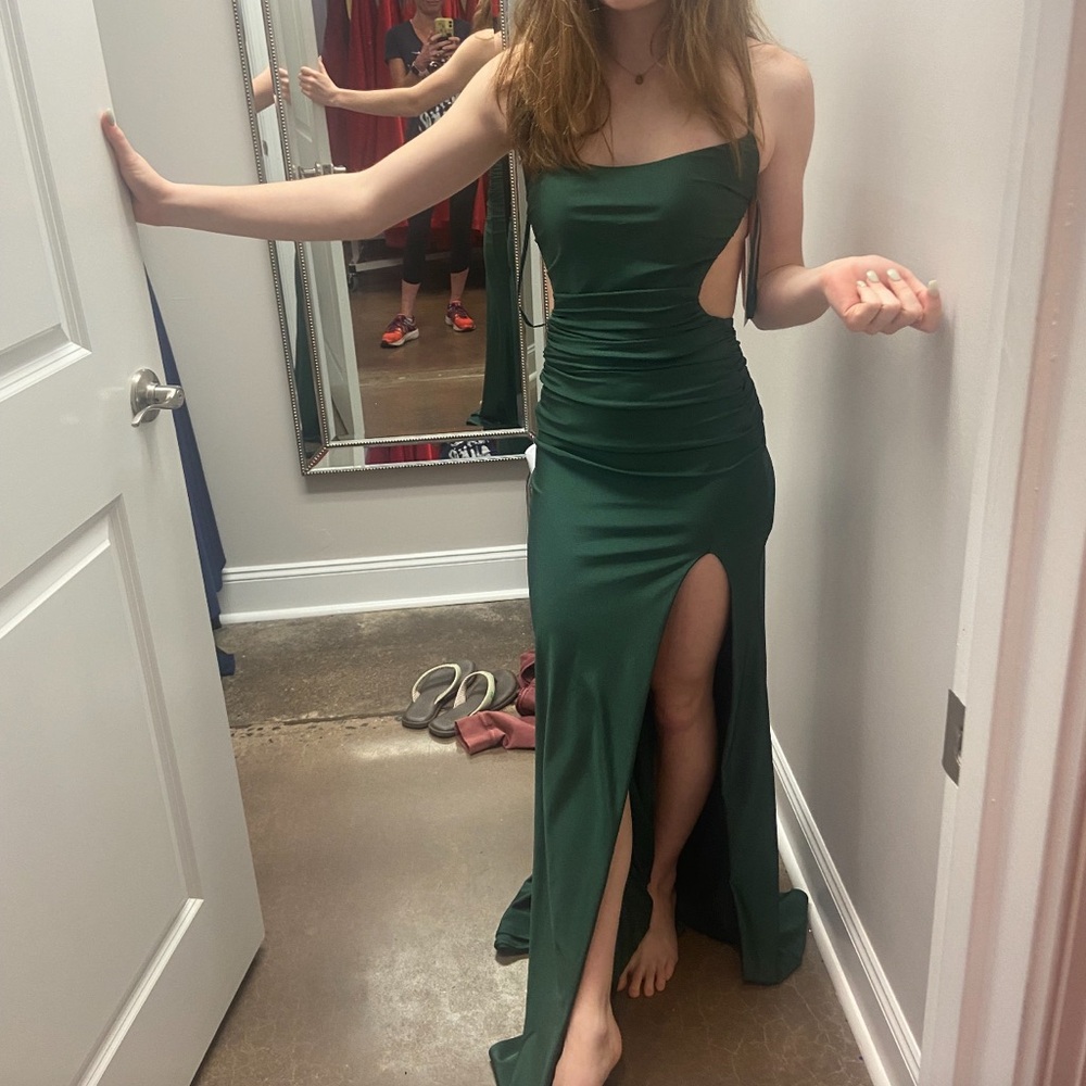 La Femme prom dress. Emerald green
